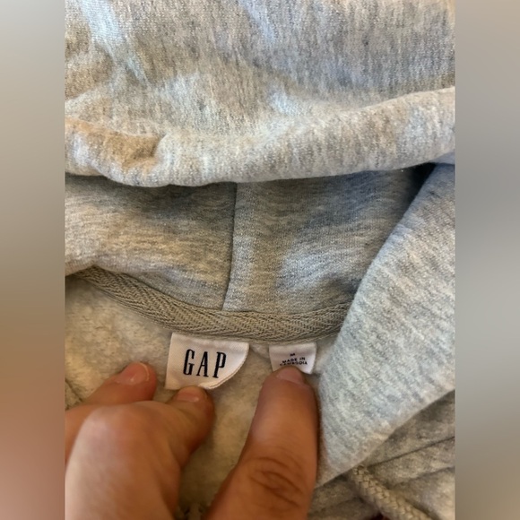 GAP Gray Zip-Up Hoodie Sweatshirt with Logo - Picture 3 of 6